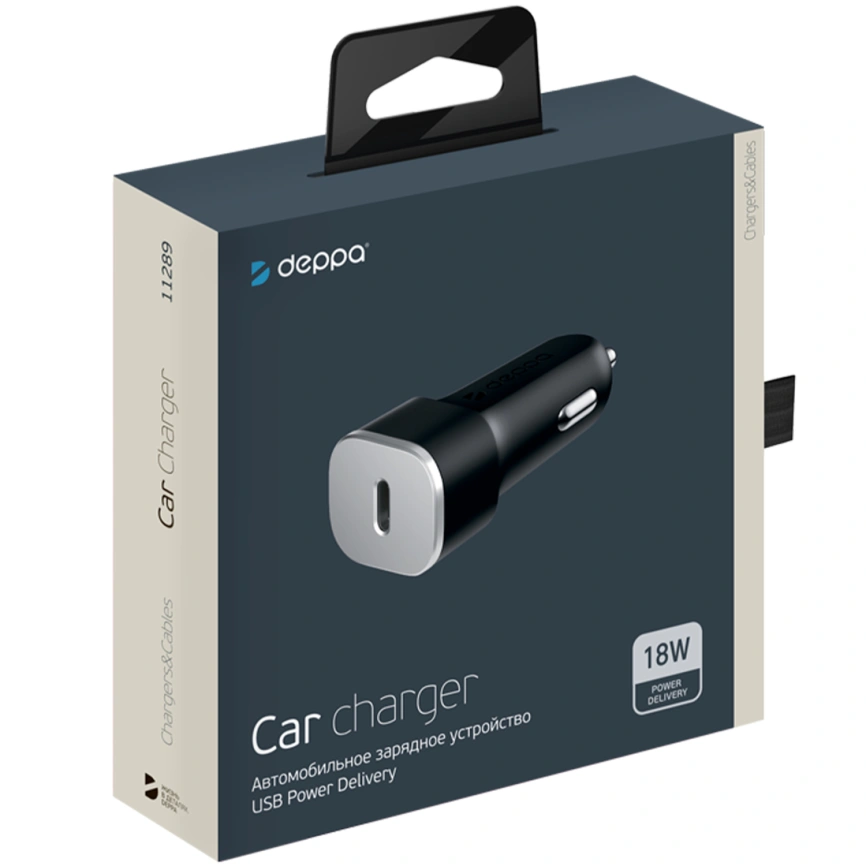 Автомобильное зарядное устройство Deppa 18W USB-C 11289 Black фото 2