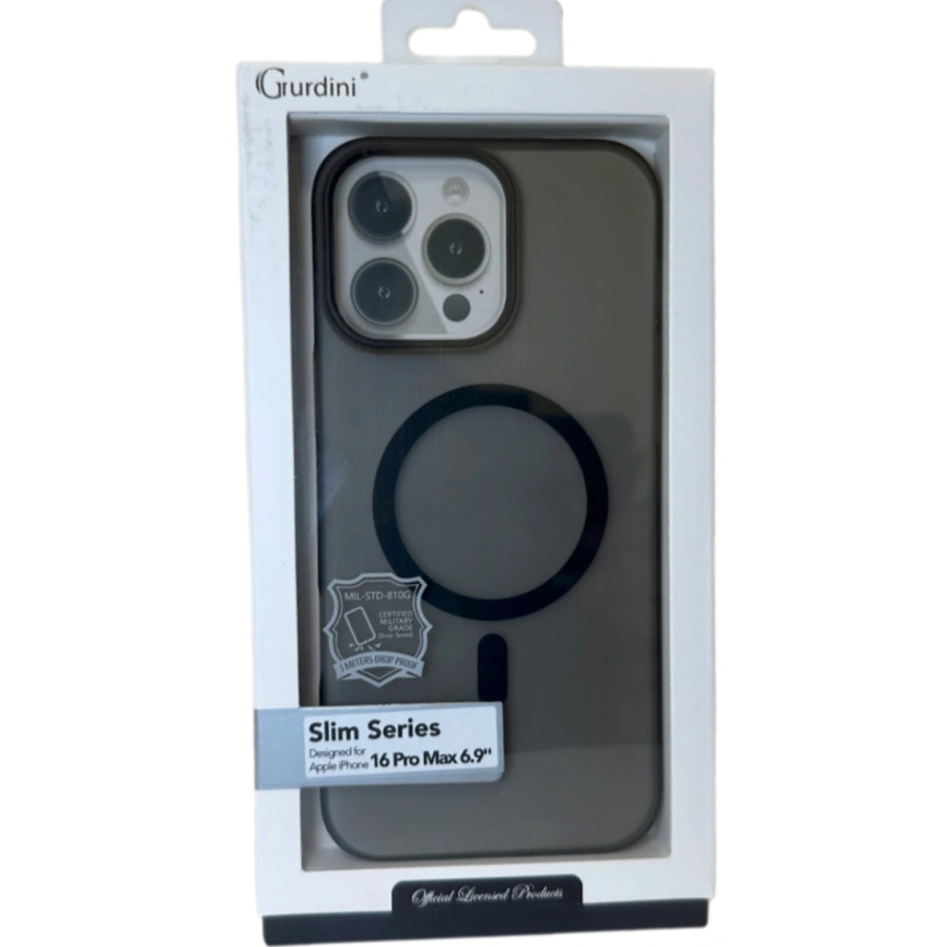 Чехол Gurdini Slim Series with MagSafe для iPhone 16 Pro Max Gray фото 4