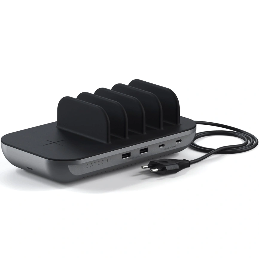 Беспроводное зарядное устройство Satechi Dock5 Multi-Device Charging Station Space Grey фото 3