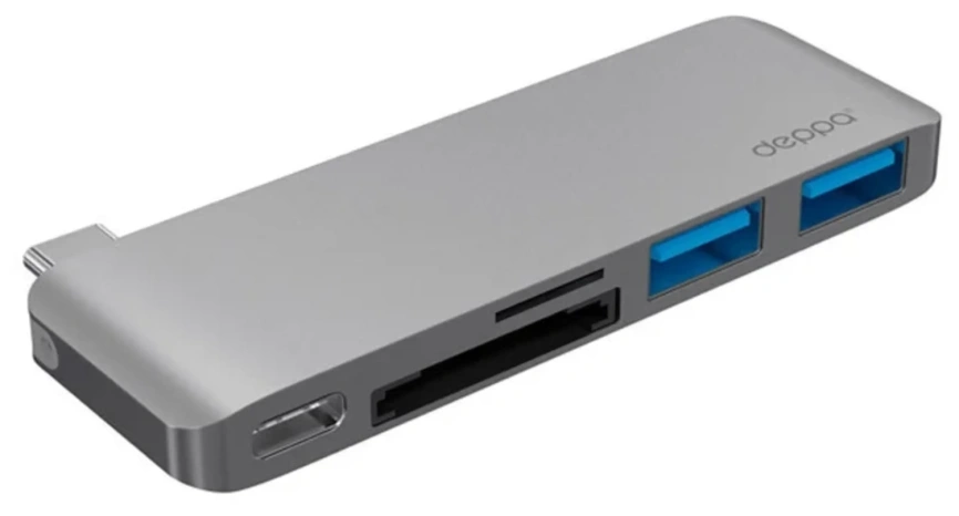Хаб Deppa USB-C 5 в 1 (72217) Space Gray фото 2