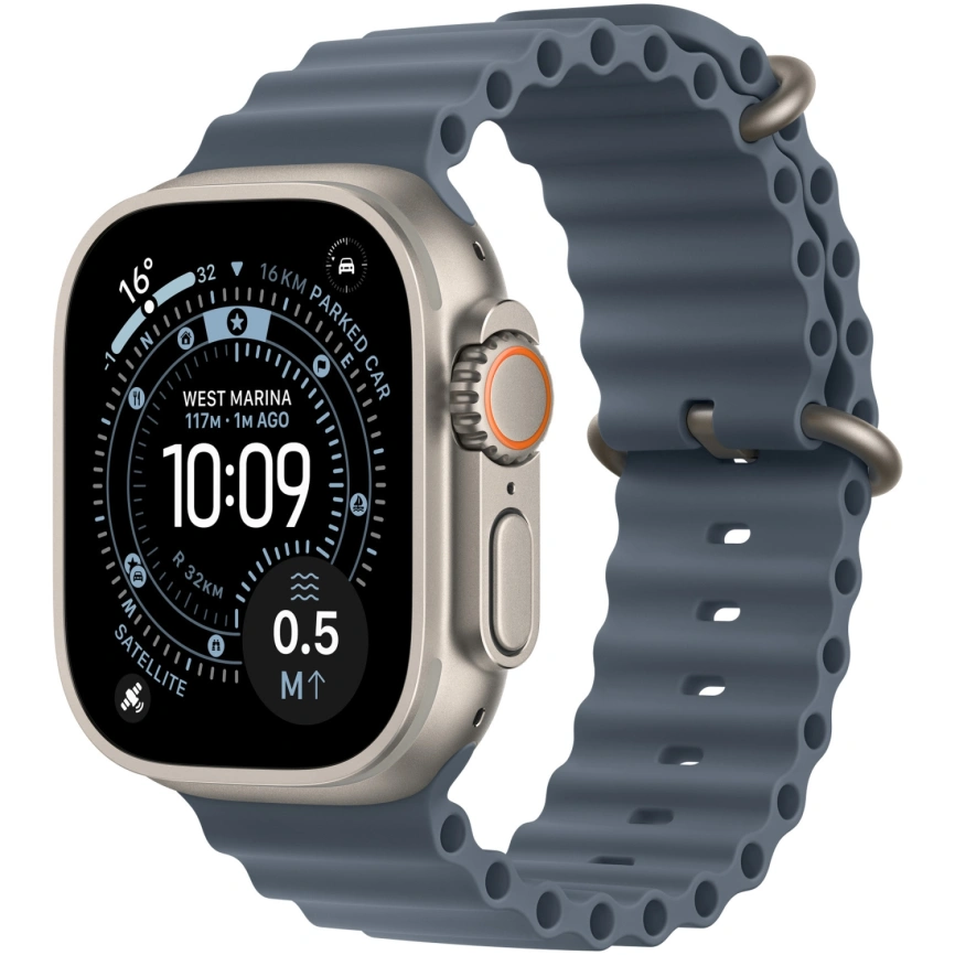 Ремешок Apple Watch Ultra 49mm Anchor Blue Ocean Band - Natural Titanium Finish (MGCC4FE/A) фото 2